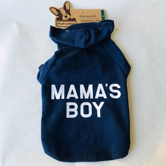 Pup Crew   MAMA'S BOY Hoodie w Lined Blue   Size : M  (17-20" )  100% Polyes - Picture 1 of 7